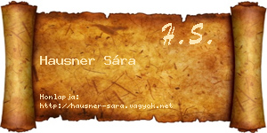 Hausner Sára névjegykártya